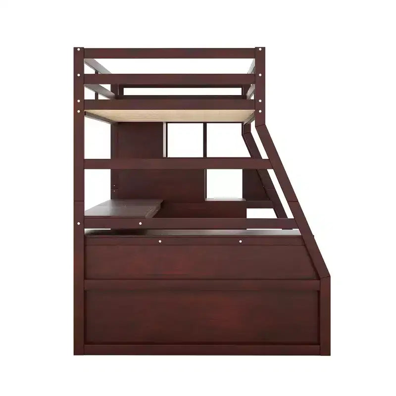 94,7L x 56,8l Lit mezzanine unique de taille double avec 7 tiroirs, 2 étagères et un bureau, espace de couchage confortable