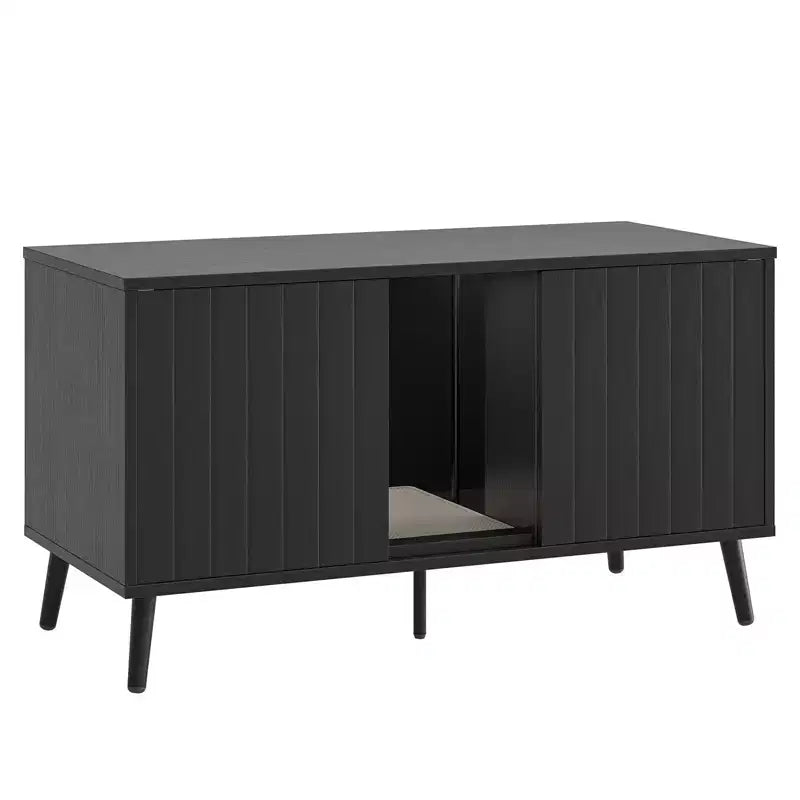 47Cache-litière pour chat, meuble de toilette pour chat, maison pour chat avec tapis de litière, meuble TV pour téléviseurs jusqu'à 55'' pour salon, chambre à coucher