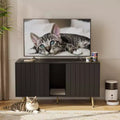 47Cache-litière pour chat, meuble de toilette pour chat, maison pour chat avec tapis de litière, meuble TV pour téléviseurs jusqu'à 55'' pour salon, chambre à coucher