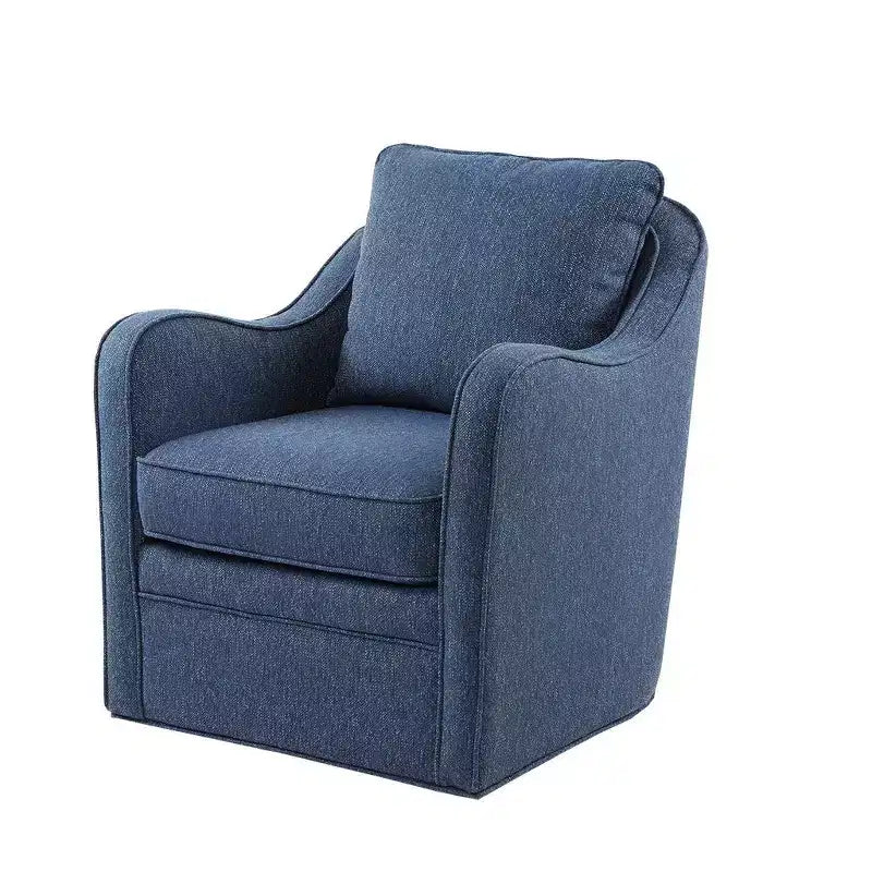 Fauteuil pivotant à 360 degrés avec coussin de dossier amovible, fauteuil simple rembourré confortable pour salon, bureau, salle de détente.