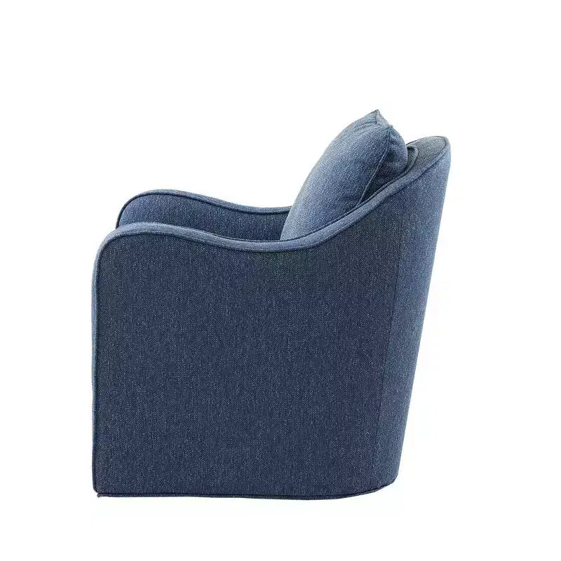 Fauteuil pivotant à 360 degrés avec coussin de dossier amovible, fauteuil simple rembourré confortable pour salon, bureau, salle de détente.
