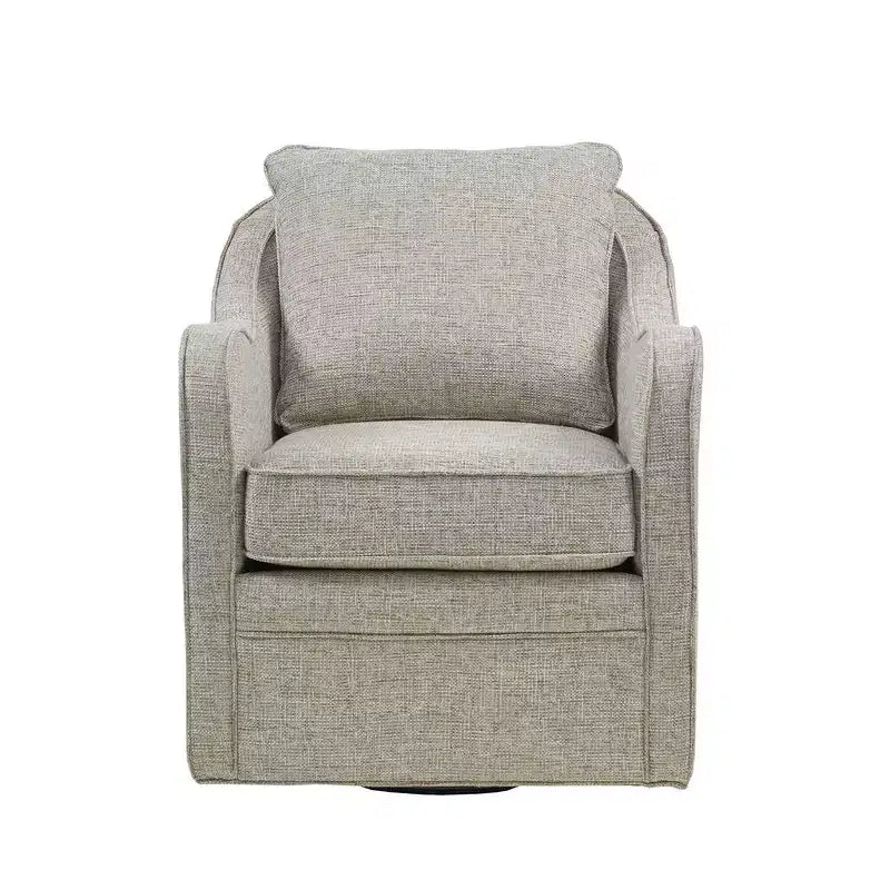 Fauteuil pivotant à 360 degrés avec coussin de dossier amovible, fauteuil simple rembourré confortable pour salon, bureau, salle de détente.