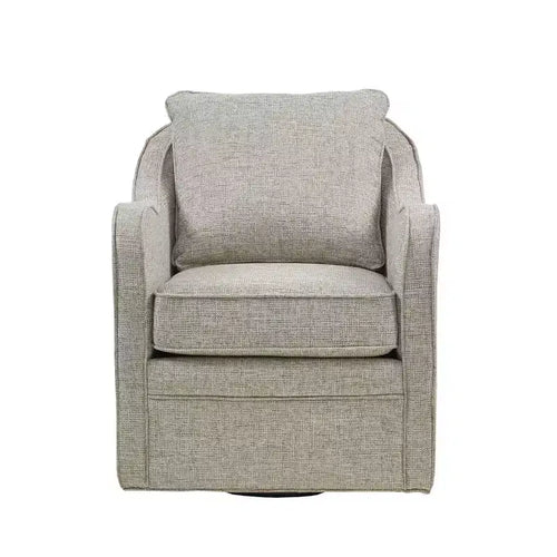 Fauteuil pivotant à 360 degrés avec coussin de dossier amovible, fauteuil simple rembourré confortable pour salon, bureau, salle de détente.