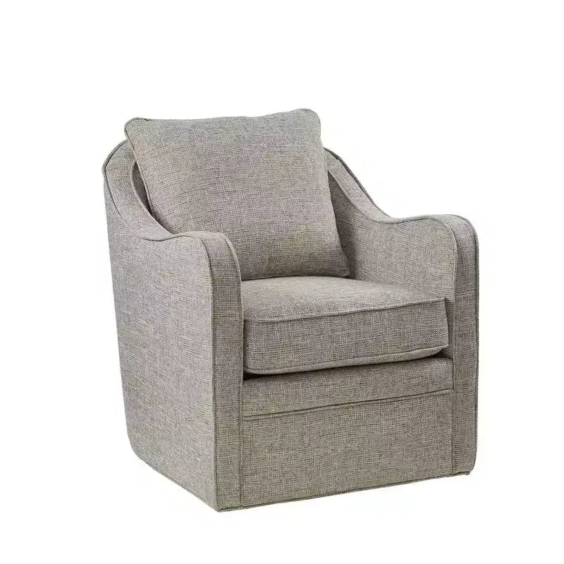 Fauteuil pivotant à 360 degrés avec coussin de dossier amovible, fauteuil simple rembourré confortable pour salon, bureau, salle de détente.
