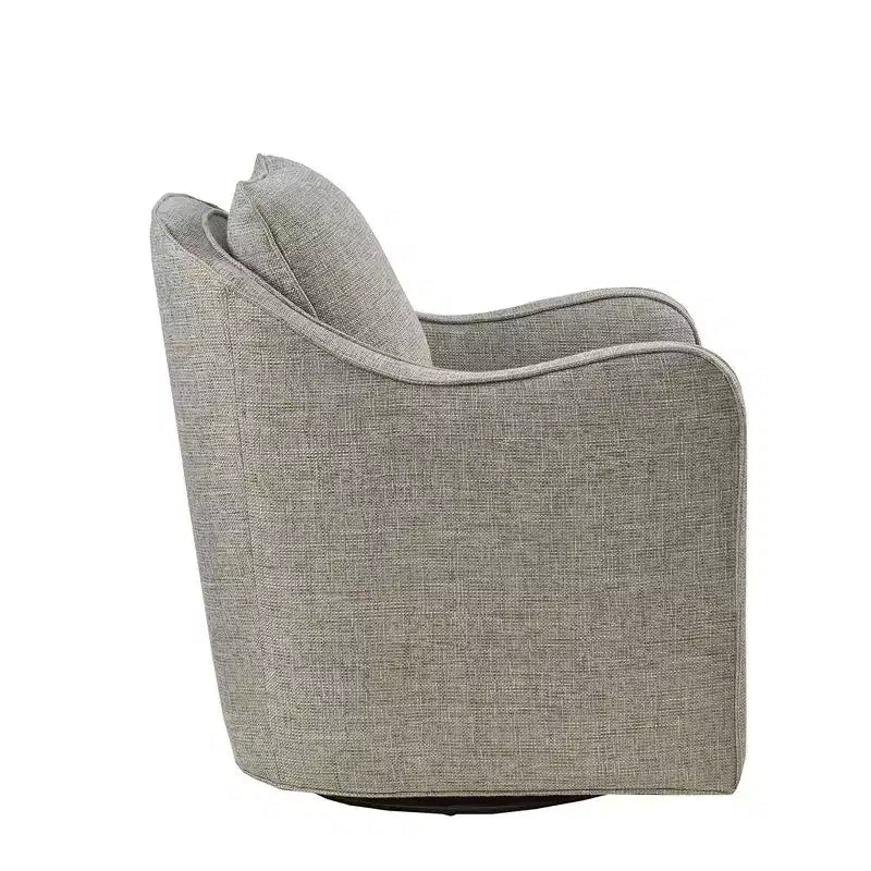 Fauteuil pivotant à 360 degrés avec coussin de dossier amovible, fauteuil simple rembourré confortable pour salon, bureau, salle de détente.
