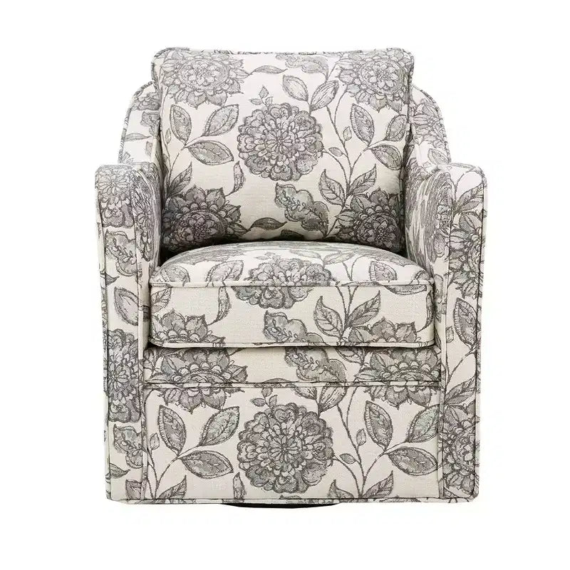 Fauteuil pivotant à 360 degrés avec coussin de dossier amovible, fauteuil simple rembourré confortable pour salon, bureau, salle de détente.