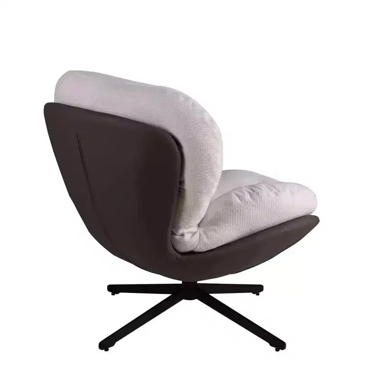 Fauteuil d'appoint, Chaise de bureau pivotante moderne, Fauteuil moderne en chenille avec similicuir et piètement en métal, Fauteuil d'appoint pour petits espaces