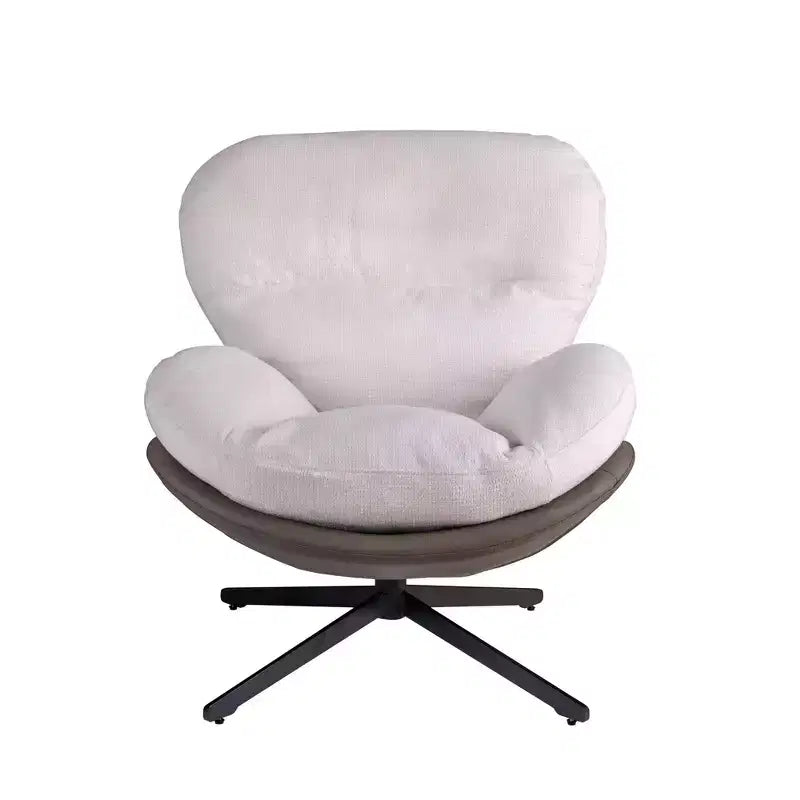 Fauteuil d'appoint, Chaise de bureau pivotante moderne, Fauteuil moderne en chenille avec similicuir et piètement en métal, Fauteuil d'appoint pour petits espaces