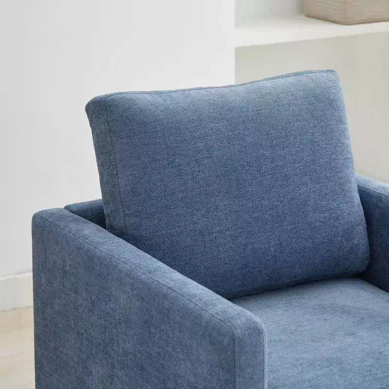 Fauteuil d'appoint moderne pivotant à 360 degrés, fauteuil d'appoint rembourré carré de 78 cm de large et fauteuil simple confortable, fauteuil de salon