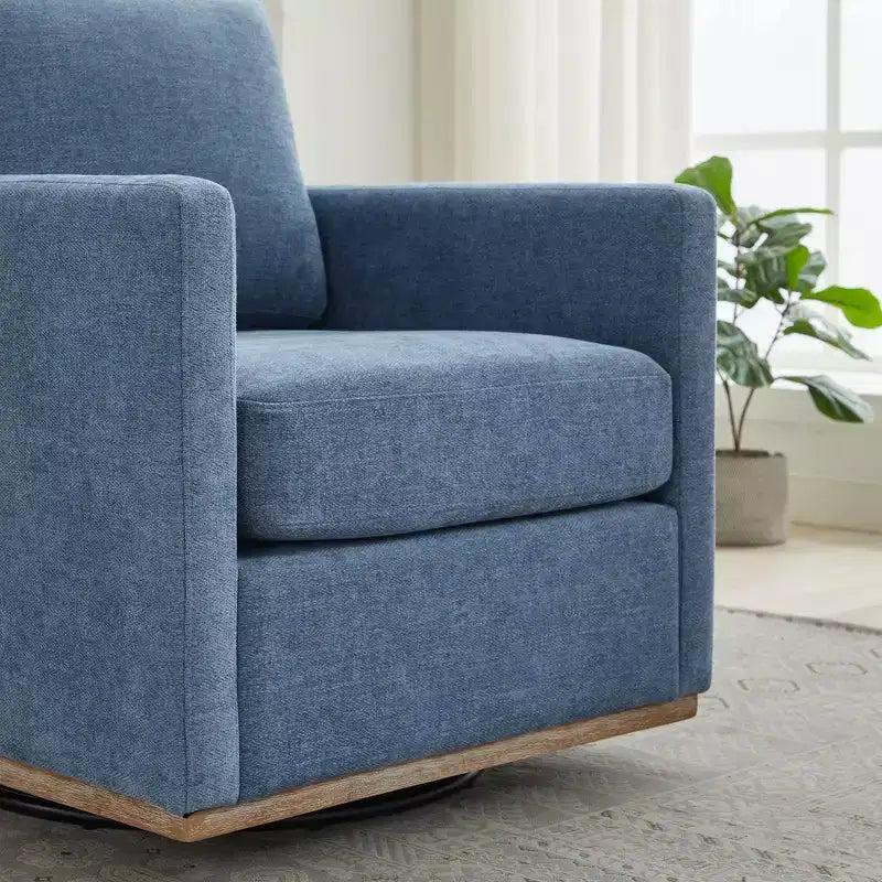 Fauteuil d'appoint moderne pivotant à 360 degrés, fauteuil d'appoint rembourré carré de 78 cm de large et fauteuil simple confortable, fauteuil de salon