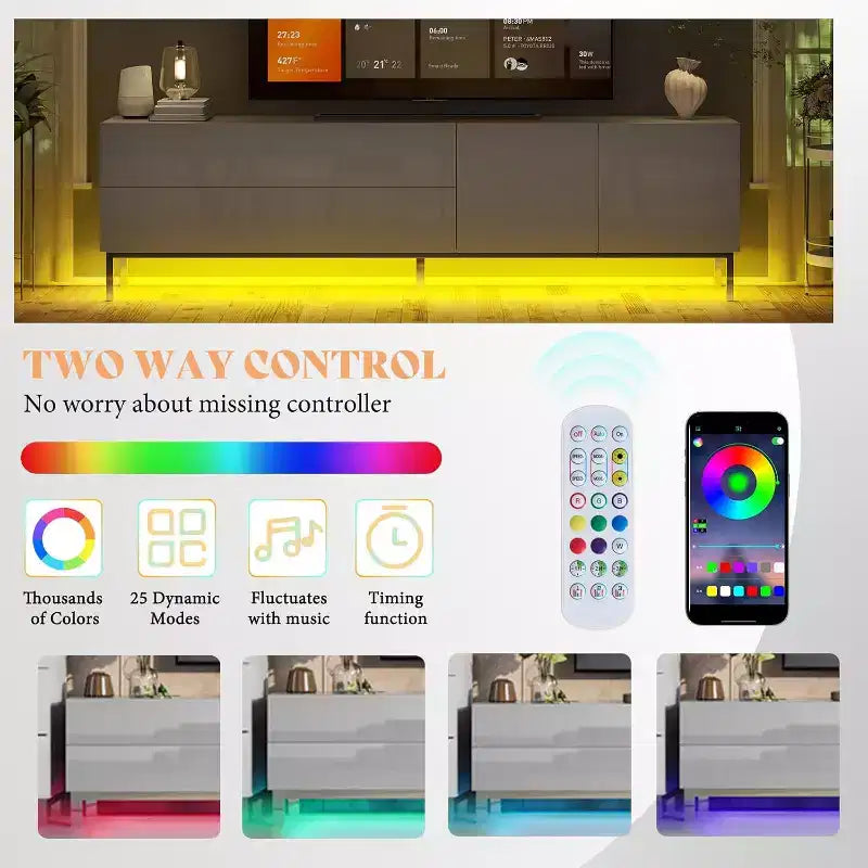 Meuble TV LED 70 po pour téléviseurs jusqu'à 80 po