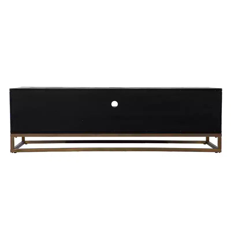 Meuble TV/multimédia en bois de récupération – Noir –