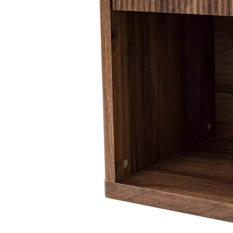 Grande table de chevet moderne de style médiéval encastrée avec tiroir de rangement, idéale pour les chambres et les salons, couleur noyer