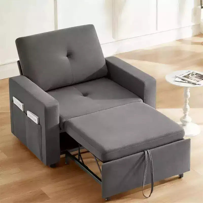 Fauteuil-lit convertible 3-en-1 extra large de 42,5 po avec dossier inclinable à 5 positions et poches latérales pour petits espaces