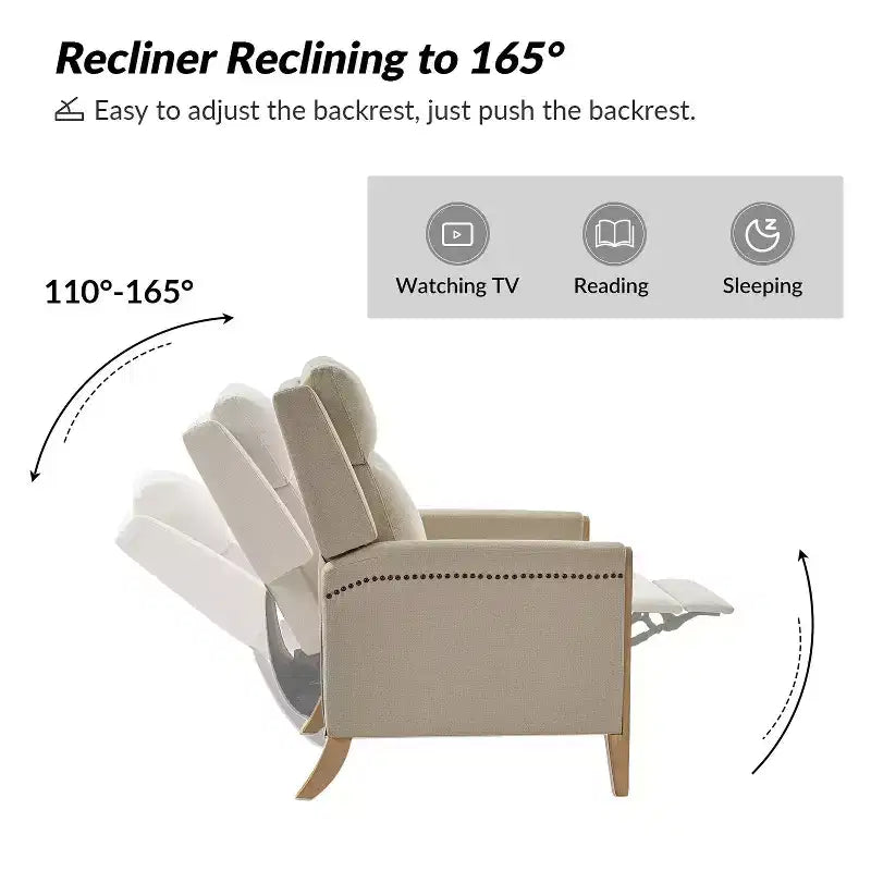 Fauteuil inclinable à dossier inclinable Rosa - BEIGE