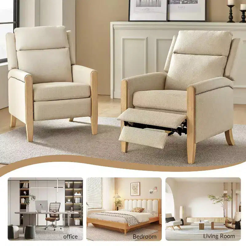 Fauteuil inclinable à dossier inclinable Rosa - BEIGE