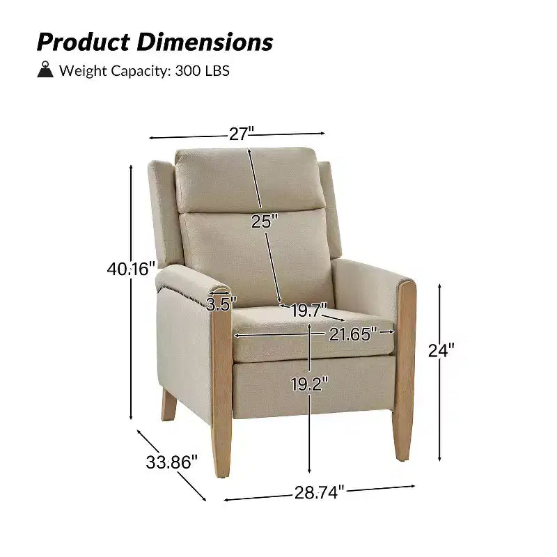 Fauteuil inclinable à dossier inclinable Rosa - BEIGE