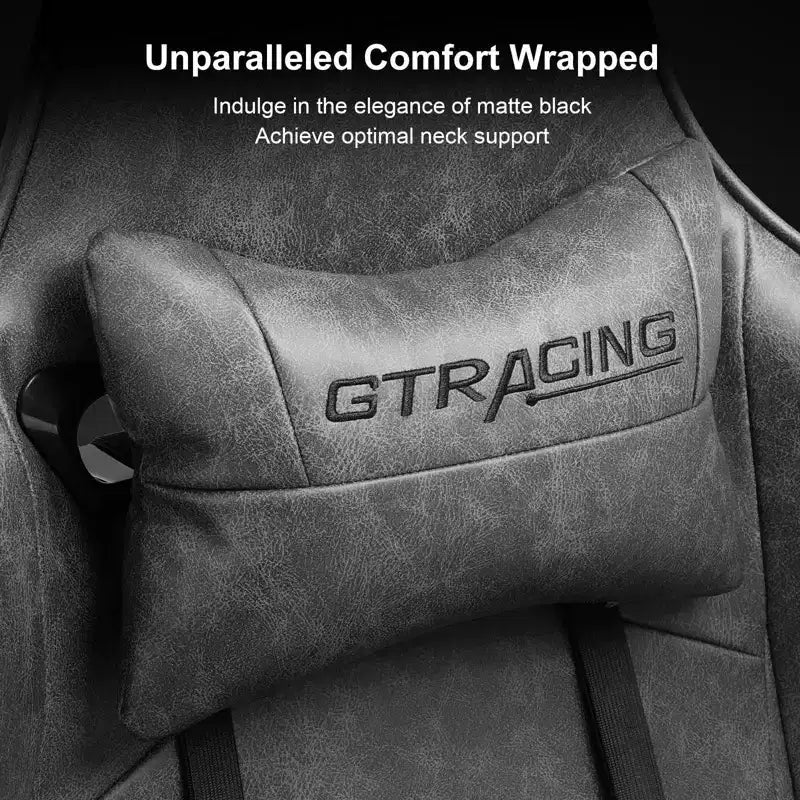 Chaise de gamer avec repose-pieds, fauteuil de bureau ergonomique inclinable avec support lombaire, gris