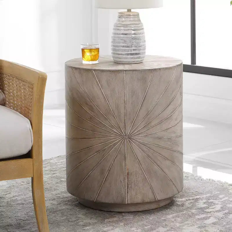 Table d'appoint en bois Starburst Starshine 20 1/2 po l. gris chaud délavé